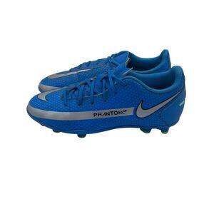 Nike Jr Phantom GT Club FG Soccer Cleats Blue Metallic Silver Youth Kids 2